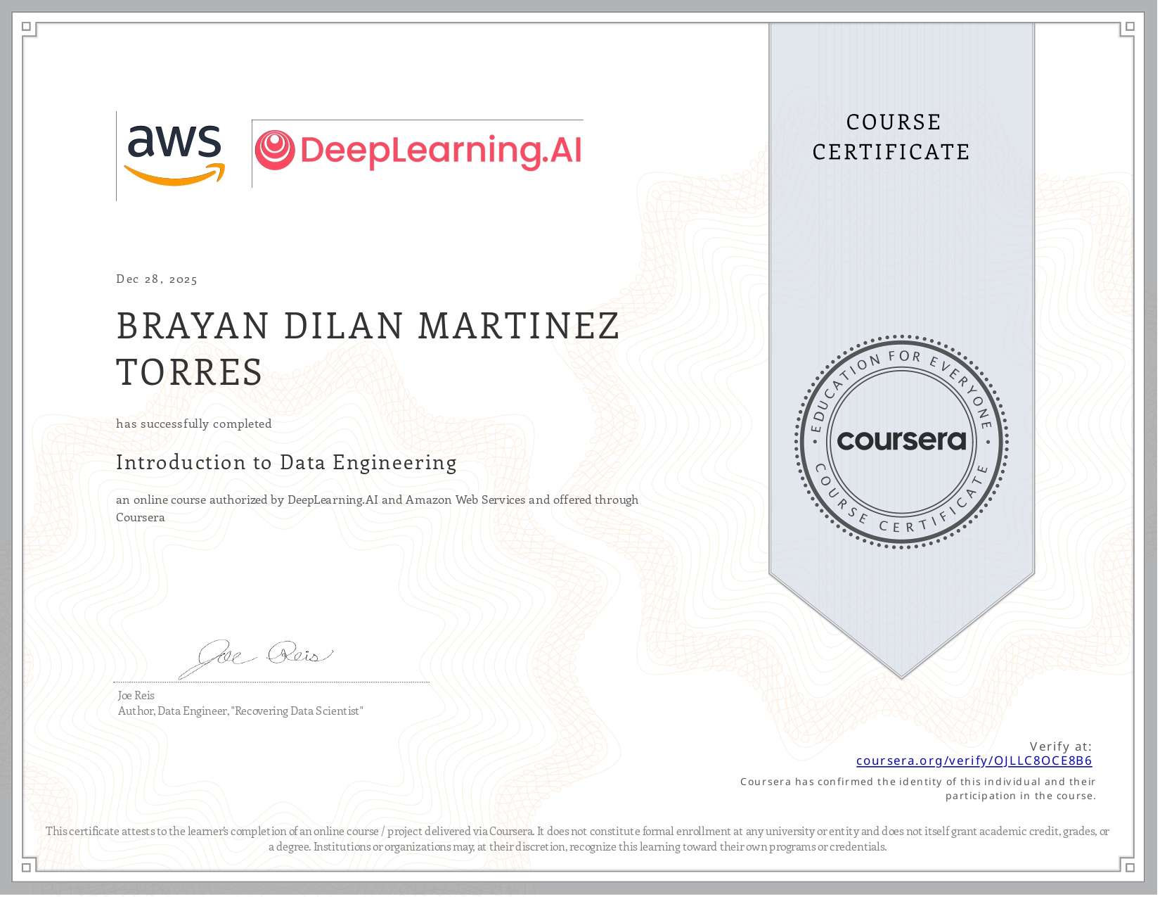 Certificate 1
